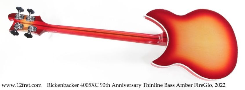 Rickenbacker 4005XC 90th Anniversary Thinline Bass Amber FireGlo, 2022 Full Rear View
