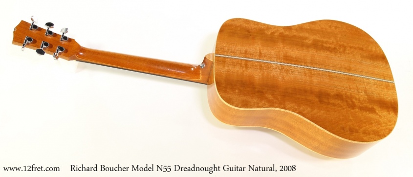 Richard Boucher Model N55 Dreadnought Guitar Natural, 2008 Full Rear View