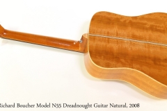 Richard Boucher Model N55 Dreadnought Guitar Natural, 2008 Full Rear View