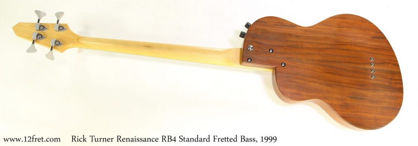 Rick Turner Renaissance RB4 Standard Fretted Bass, 1999  Full Rear View