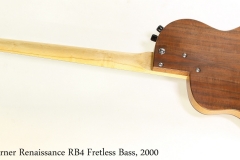 Rick Turner Renaissance RB4 Fretless Bass, 2000   Full Rear View