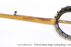 Rickard Maple Ridge Frailing Banjo, Antiqued Brass Hardware, 2015  Full Rear View