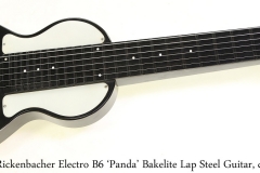 Rickenbacher Electro B6 'Panda' Bakelite Lap Steel Guitar, c. 1945 Full Front View