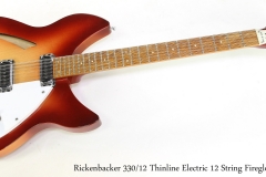 Rickenbacker 330/12 Thinline Electric 12 String Fireglo, 1987  Full Front View