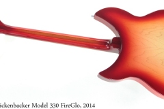 Rickenbacker Model 330 FireGlo, 2014 Full Rear View