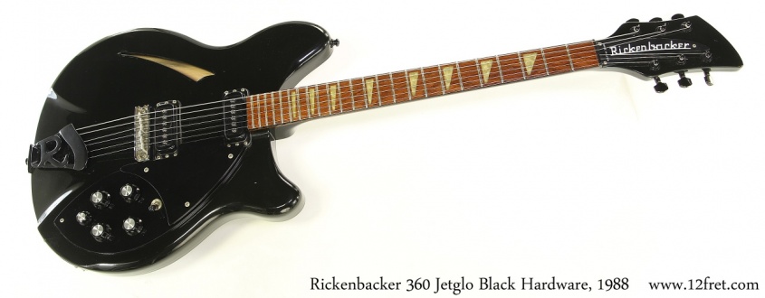 Rickenbacker 360 Jetglo Black Hardware, 1988 Full Front View