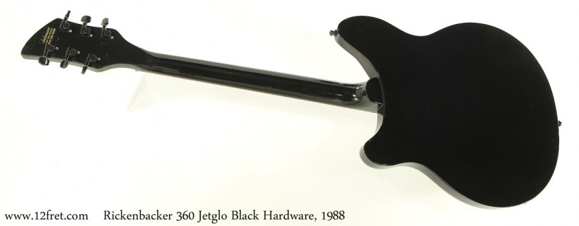 Rickenbacker 360 Jetglo Black Hardware, 1988 Full Rear View