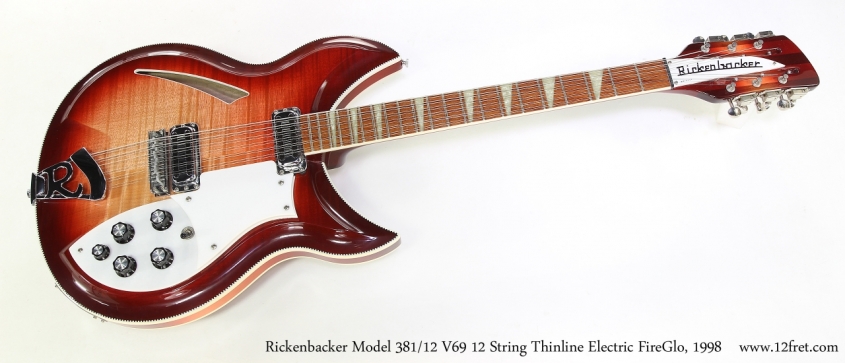 Rickenbacker Model 381/12 V69 12 String Thinline Electric FireGlo, 1998  Full Front VIew