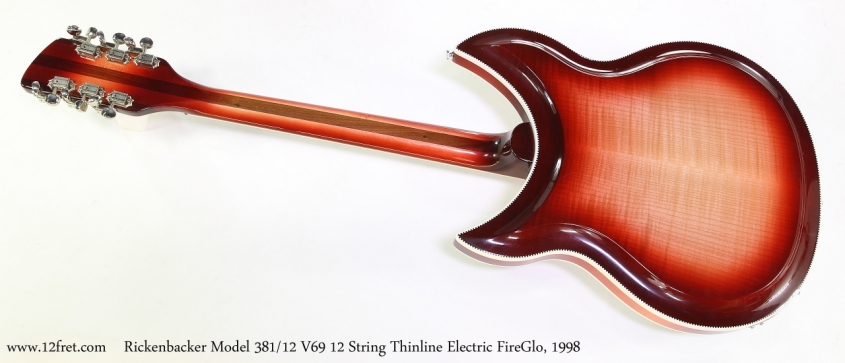 Rickenbacker Model 381/12 V69 12 String Thinline Electric FireGlo, 1998  Full Rear View