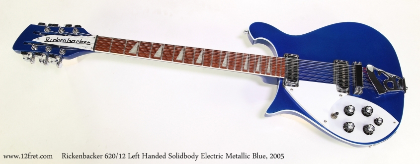 Rickenbacker 620/12 Left Handed Solidbody Electric Metallic Blue, 2005  Full Front View