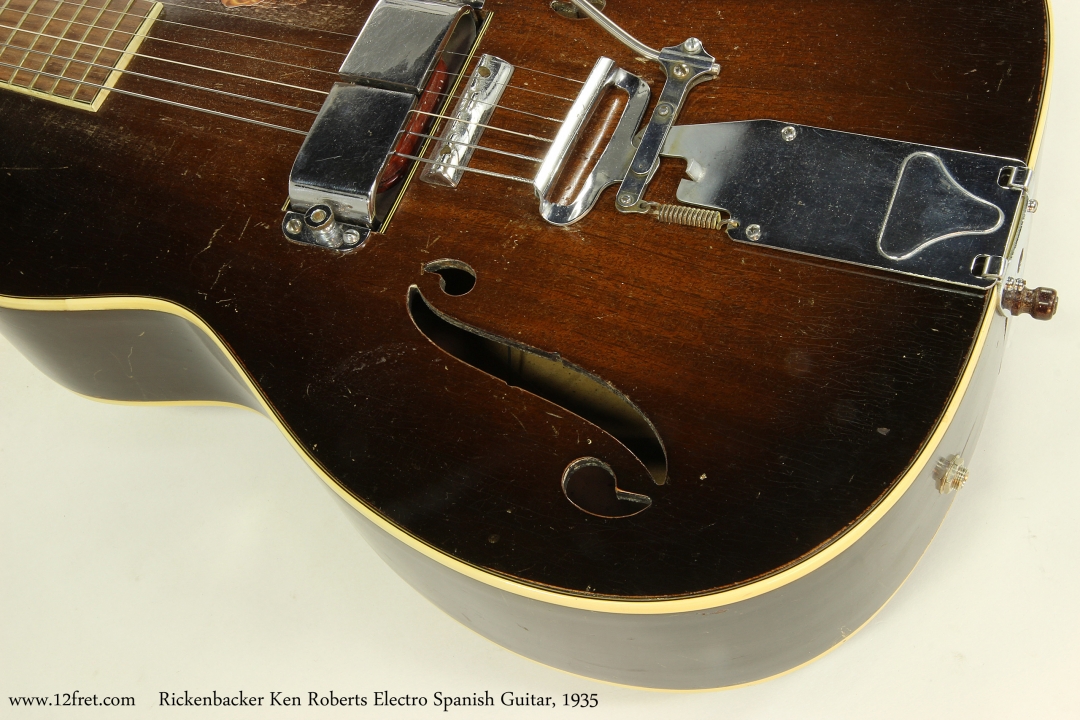 Rickenbacker Ken Roberts Electro Spanish Guitar, 1935  Tailpiece and Pickup View