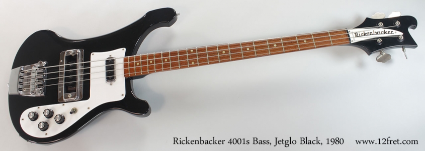 Rickenbacker 4001s Bass, Jetglo Black, 1980 Full Front View