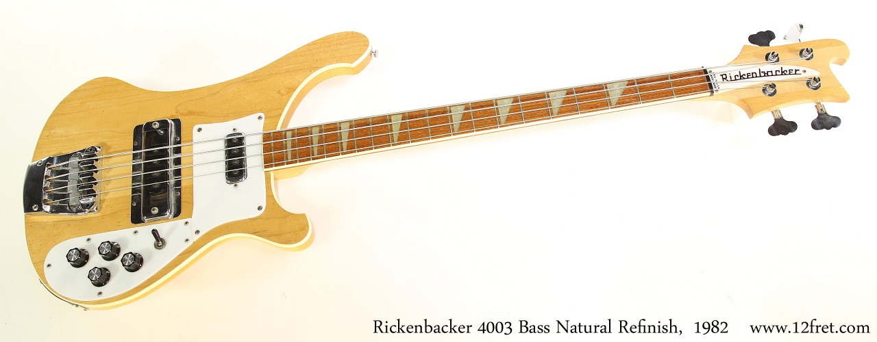 Rickenbacker 4003 Bass Natural Refinish,  1982 Full Front View