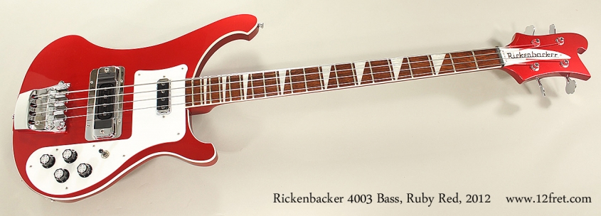Rickenbacker 4003 Bass, Ruby Red, 2012 Full Front View