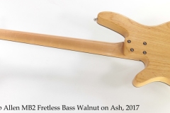 Rob Allen MB2 Fretless Bass Walnut on Ash, 2017 Full Rear View