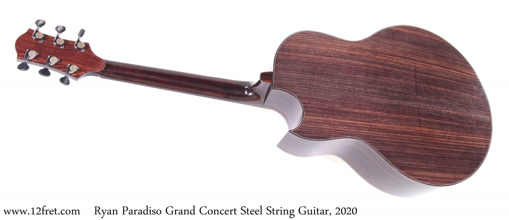 Ryan Paradiso Grand Concert Steel String Guitar, 2020 Full Rear View