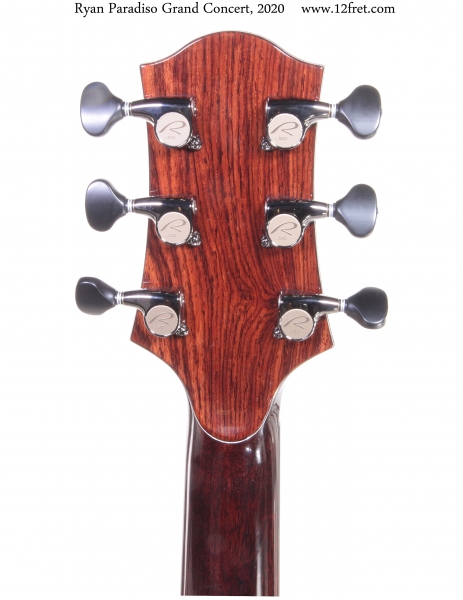 Ryan Paradiso Grand Concert Steel String Guitar, 2020 Head Rear View