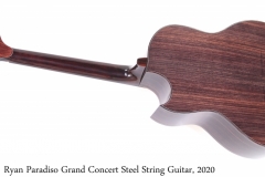 Ryan Paradiso Grand Concert Steel String Guitar, 2020 Full Rear View