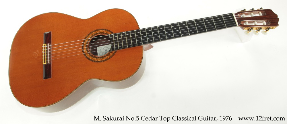 M. Sakurai No.5 Cedar Top Classical Guitar, 1976 Full Front View