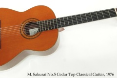 M. Sakurai No.5 Cedar Top Classical Guitar, 1976 Full Front View