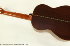 M. Sakurai No.7 Classical Guitar, 1975  Full Rear View