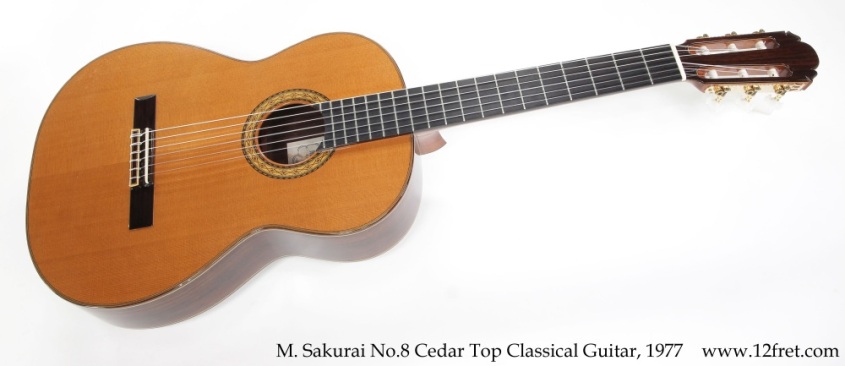 M. Sakurai No.8 Cedar Top Classical Guitar, 1977 Full Front View