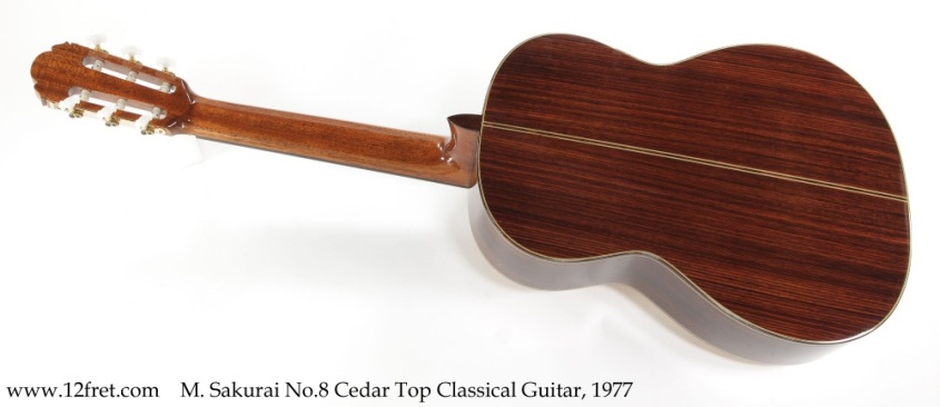 M. Sakurai No.8 Cedar Top Classical Guitar, 1977 Full Rear View