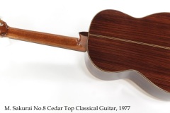 M. Sakurai No.8 Cedar Top Classical Guitar, 1977 Full Rear View