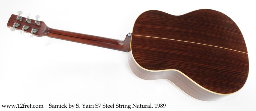 Samick by S. Yairi S7 Steel String Natural, 1989 Full Rear View