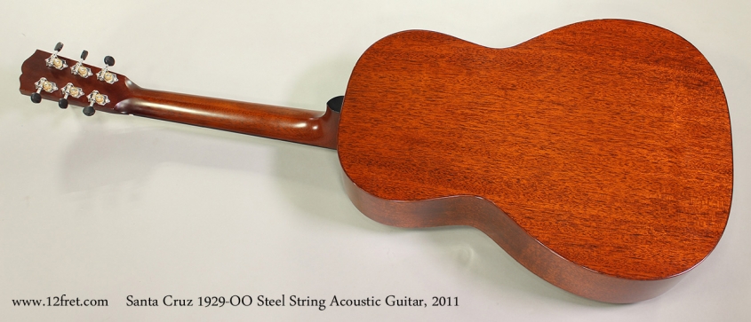 Santa Cruz 1929-00 Steel String Acoustic Guitar, 2011 Full Rear View