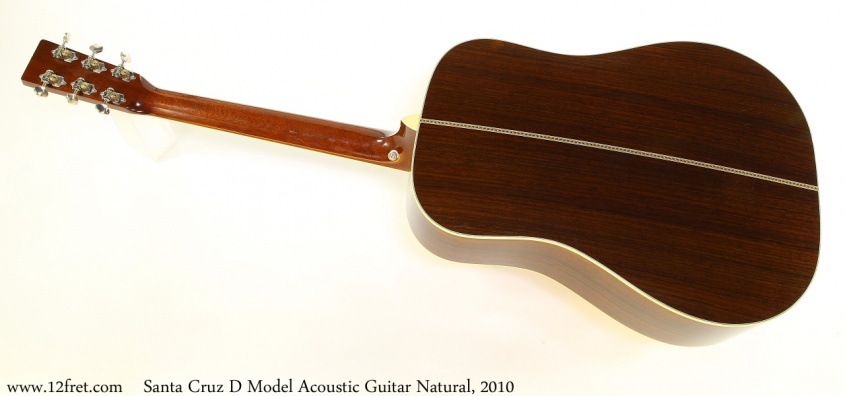 Santa Cruz D Model Acoustic Guitar Natural, 2010 Full Rear View