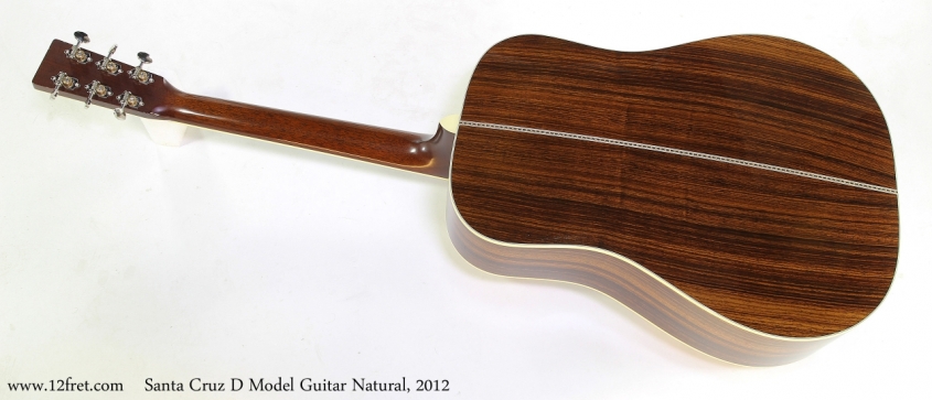 Santa Cruz D Model Guitar Natural, 2012   Full Rear View