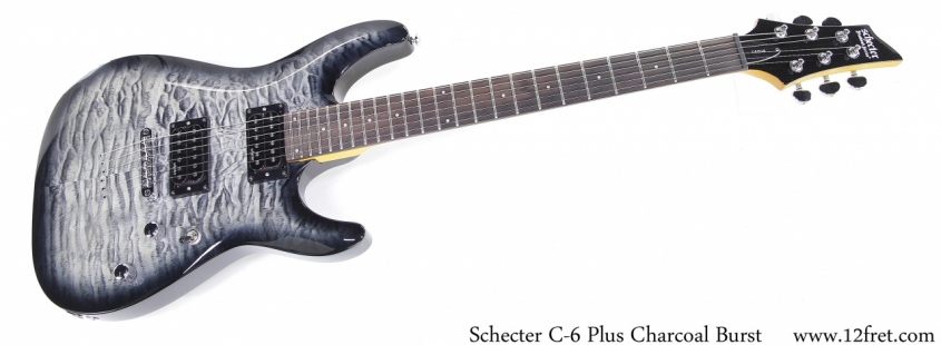 Schecter C-6 Plus Charcoal Burst Full Front View