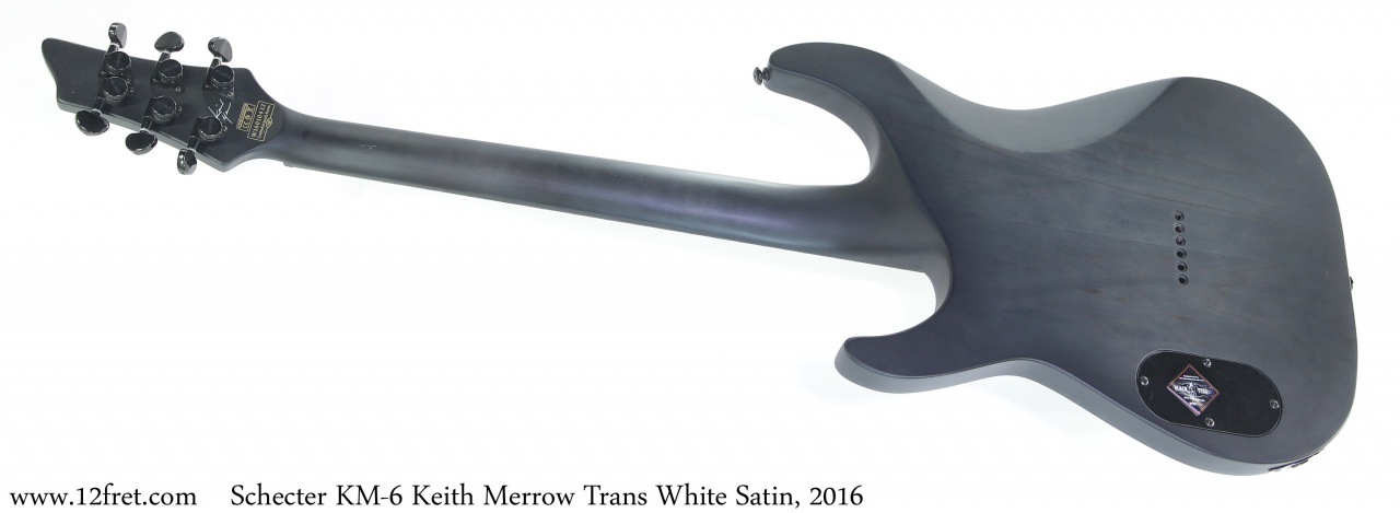 Schecter KM6 Keith Merrow Trans White Satin, 2016 Full Rear View