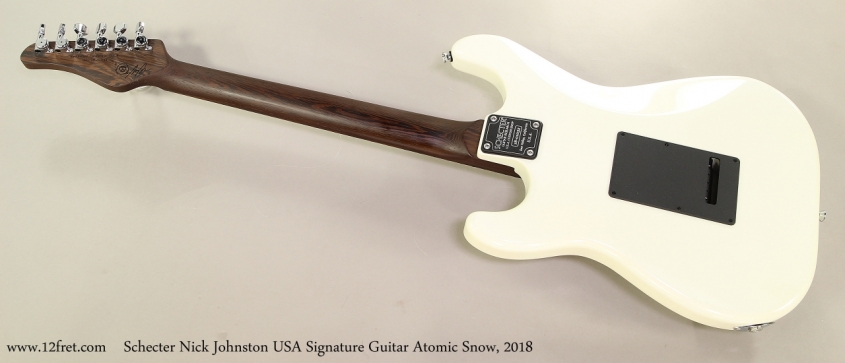Schecter Nick Johnston USA Signature Guitar Atomic Snow, 2018 Full Rear VIew