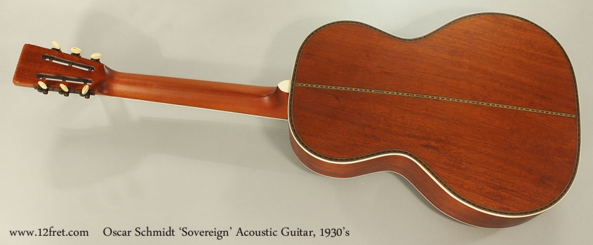 Oscar Schmidt 'Sovereign' Acoustic Guitar, 1930's Full Rear View