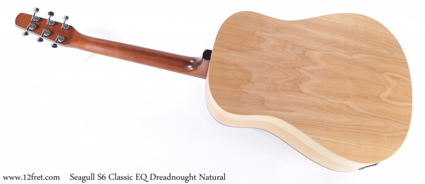 Seagull S6 Classic EQ Dreadnought Natural Full Rear View