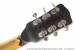 SS Stewart Model 4024 Archtop Guitar Sunburst, 1930s Head Rear View