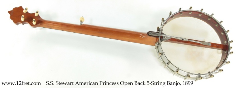 S.S. Stewart American Princess Open Back 5-String Banjo, 1899 Full Rear View