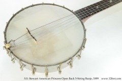 S.S. Stewart American Princess Open Back 5-String Banjo, 1899 Top View