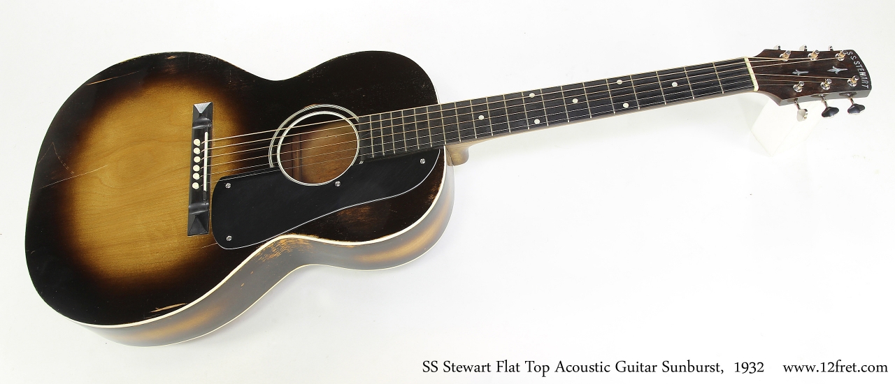 SS Stewart Flat Top Acoustic Guitar Sunburst,  1932  Full Front View