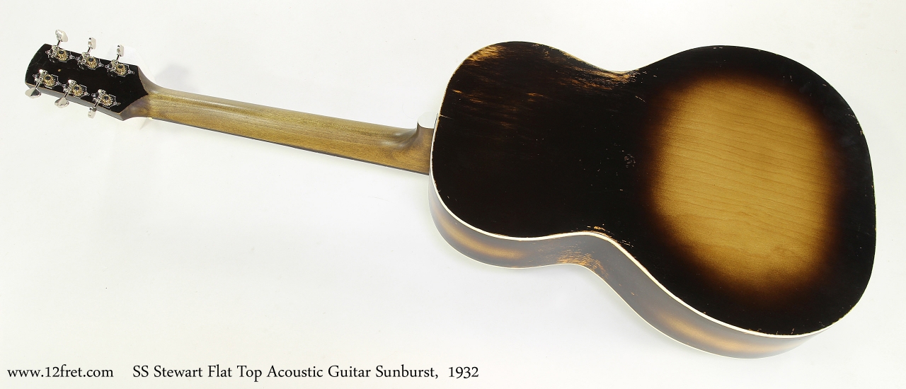 SS Stewart Flat Top Acoustic Guitar Sunburst,  1932  Full Rear View