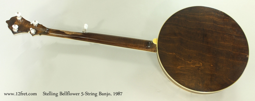 Stelling Bellflower 5-String Banjo, 1987 Full Rear View