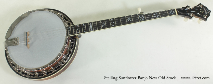 Stelling Sunflower Banjo New Old Stock full front view