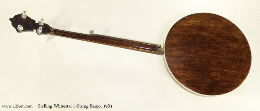 Stelling Whitestar 5-String Banjo, 1983  Full Rear View