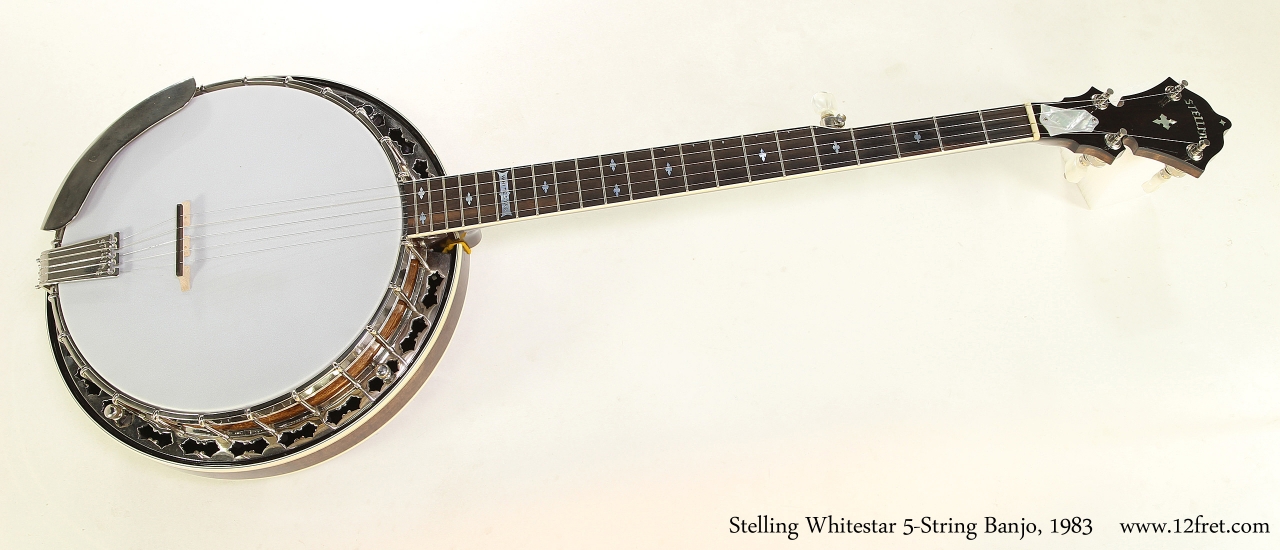 Stelling Whitestar 5-String Banjo, 1983  Full Front View