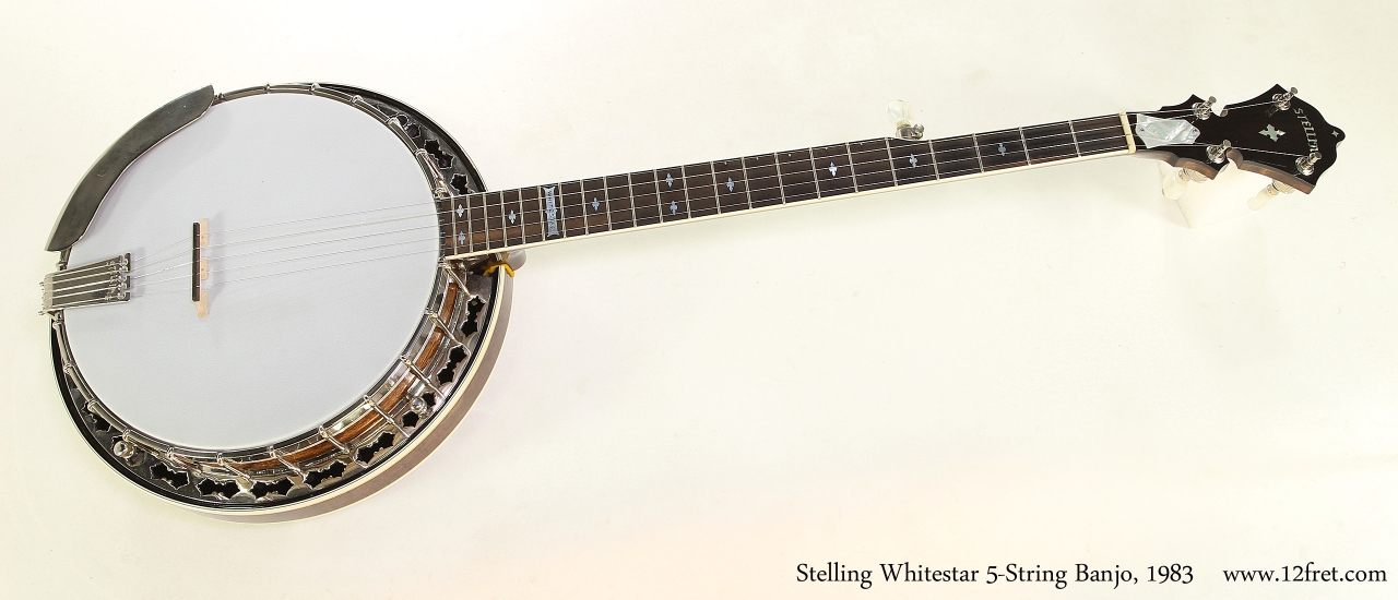 Stelling Whitestar 5 String Banjo 1983 www.12fret