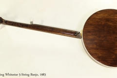 Stelling Whitestar 5-String Banjo, 1983  Full Rear View