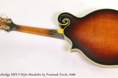 Stonebridge MFS F-Style Mandolin by Frantisek Furch, 2009  Full Rear View