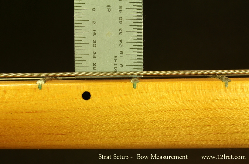 Strat Setup Part 3 - Action Adjustments - bow measurement detail
